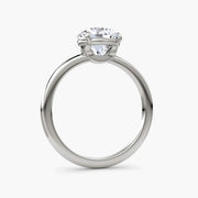 Round Cut - Plain Band - Classic Engagement Ring- 18 K Gold